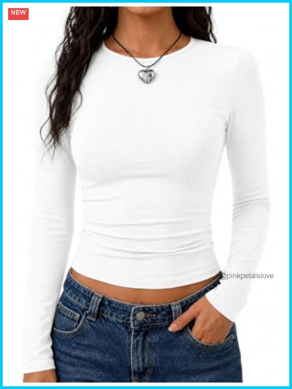 Women's Long Sleeve Crop Top Workout Basic Slim Fit Y2K